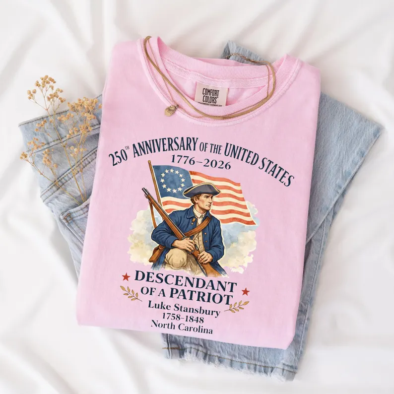 Custom 250th Anniversary of the United States Shirt, Descendant of a Patriot Tee, 1776–2026 Historic American Heritage Gift