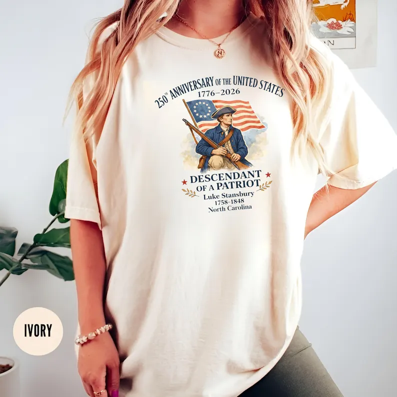 Custom 250th Anniversary of the United States Shirt, Descendant of a Patriot Tee, 1776–2026 Historic American Heritage Gift