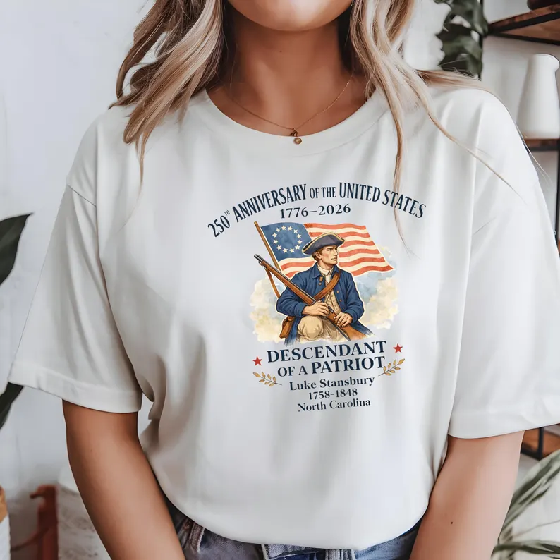 Custom 250th Anniversary of the United States Shirt, Descendant of a Patriot Tee, 1776–2026 Historic American Heritage Gift