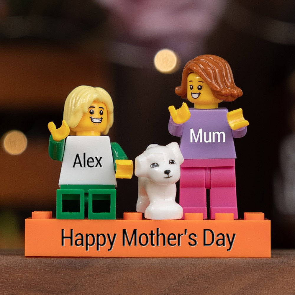 Personalised Minifigures With Kids Name For Mum Mother's Day Gift