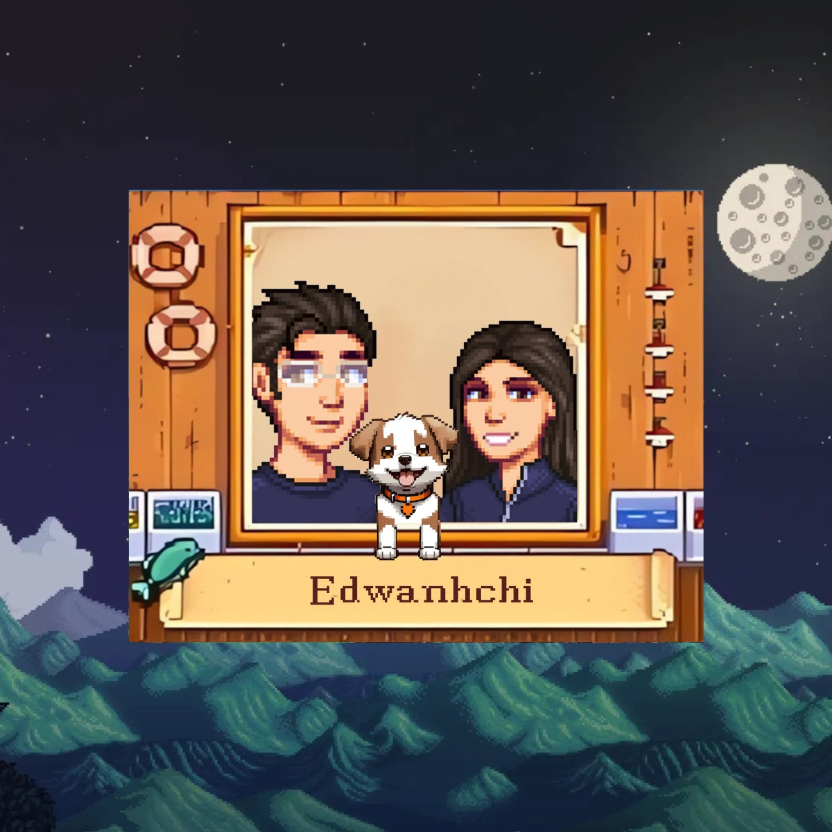 Hand-Painted Stardew Valley Pixel Art - Sharing Holiday Joy with Furry Friends