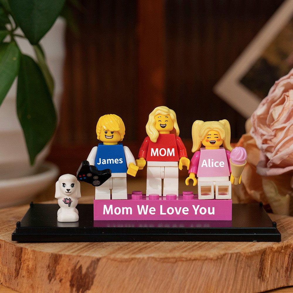 Personalised Minifigures With Kids Name For Mom Mother's Day Gift