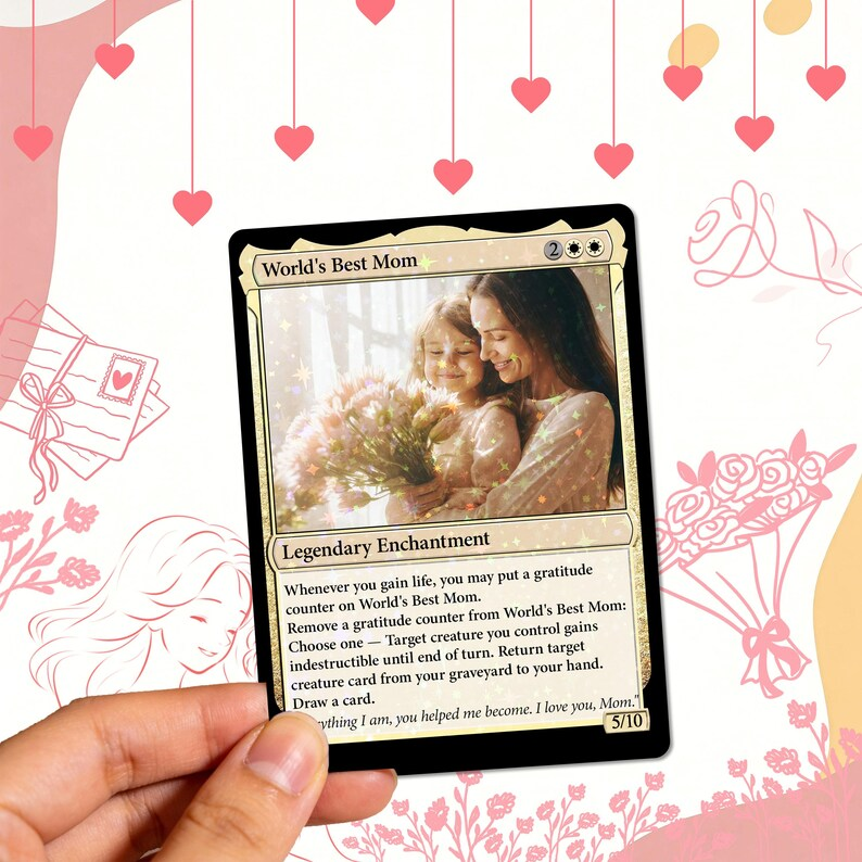 Custom Magic Gold Metal Card, Personalized Mom Cards, Mother’s Day Gift, Unique Gifts for Mom