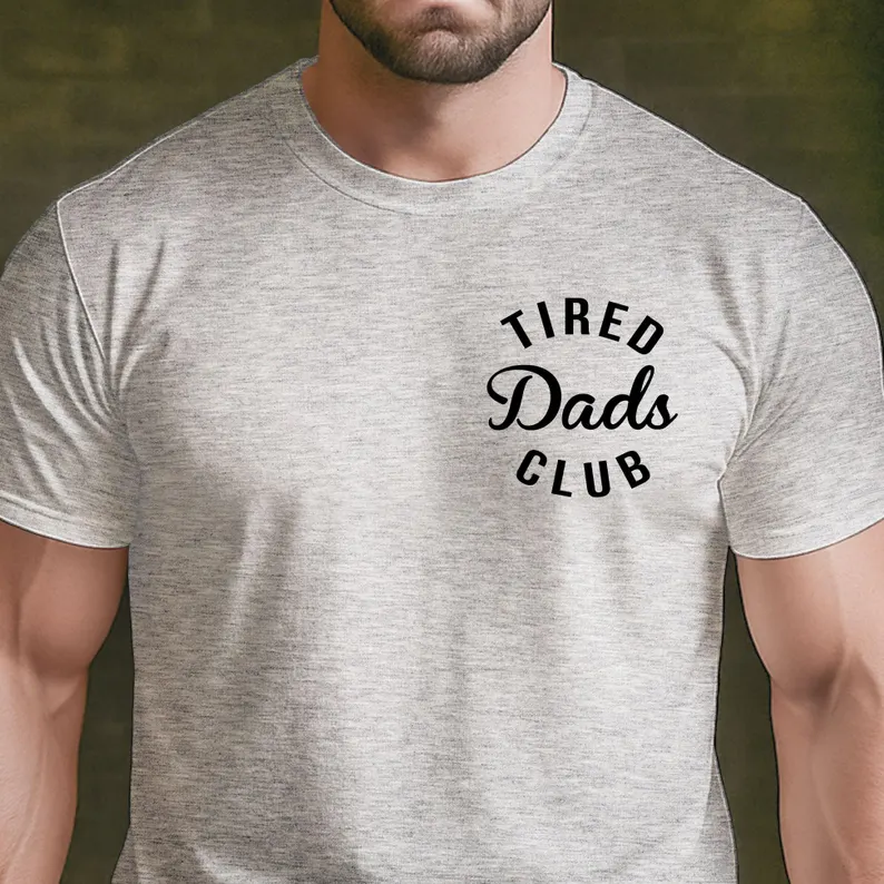 Tired Dads Club Construction Car Track Shirt, Personalized Kid Face Father Day Gift For Dad, Playing Car On Daddy Back, Car Race Track