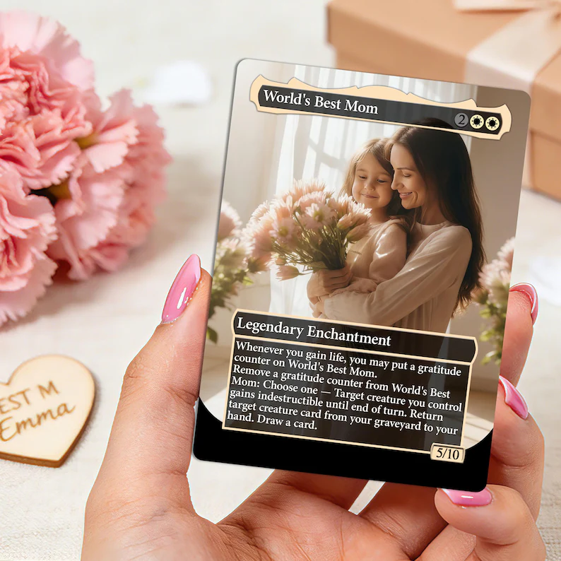 Custom Magic Gold Metal Card, Personalized Mom Cards, Mother’s Day Gift, Unique Gifts for Mom