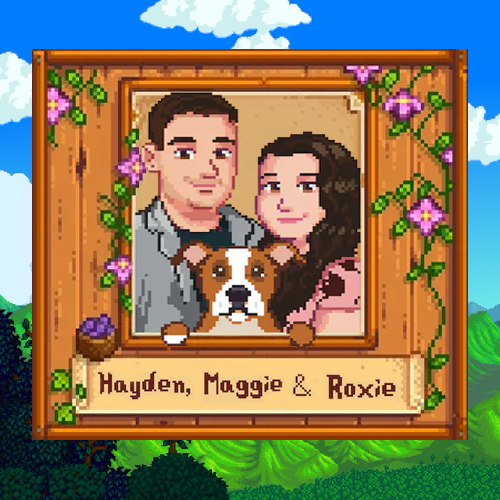 100% Handmade Stardew Valley Portraits - Perfect for Valentine's Day Anniversaries Birthdays Christmas