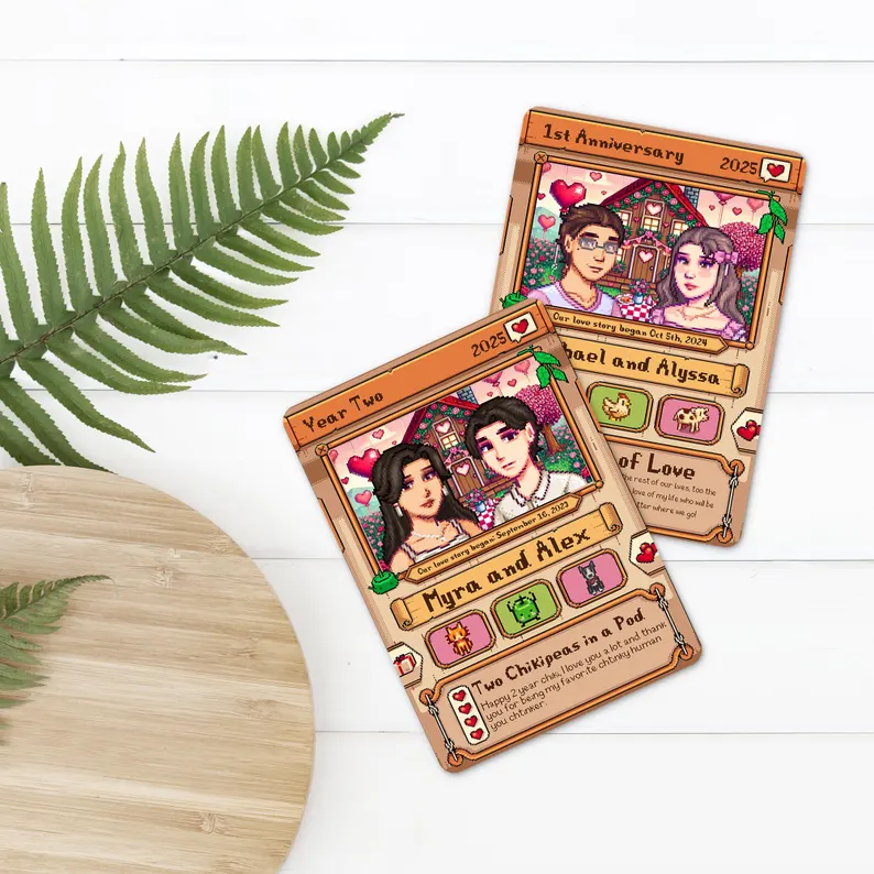 Individuelle Stardew Valley Karte – Personalisierte Geschenke für Paare – Jahrestagsgeschenk – Geschenk für Paare zum Jahrestag – Geschenk für ihn/sie – Geschenk für Landwirtschafts-Gamer