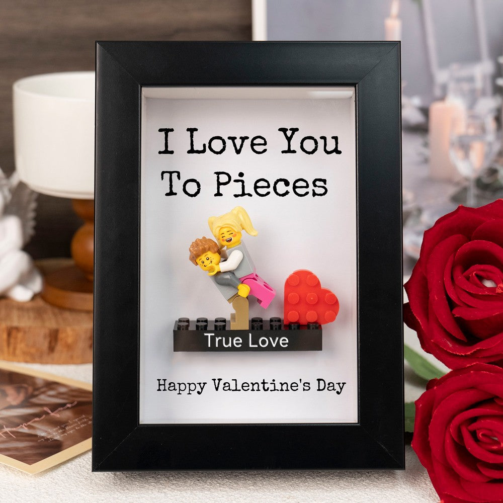 Personalized Couple Mini Figures Frame - Custom Valentine's Day Gift for Him & Her