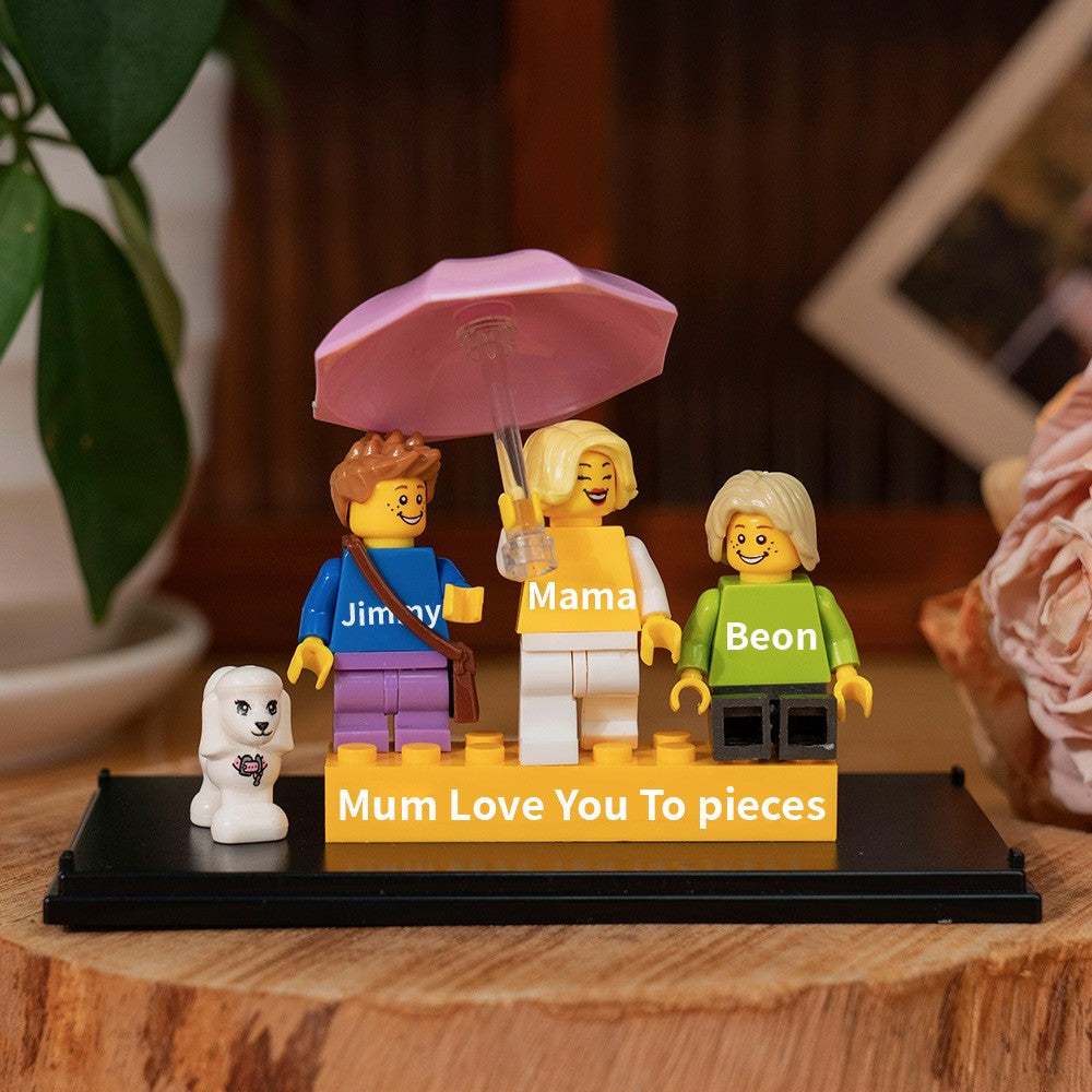 Personalised Minifigures With Kids Name For Mum Mother's Day Gift