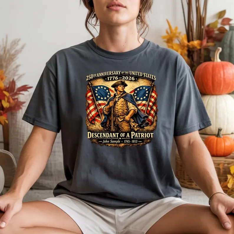 250th Anniversary USA Shirt, Personalized Patriotic Tee, 1776–2026 American Heritage