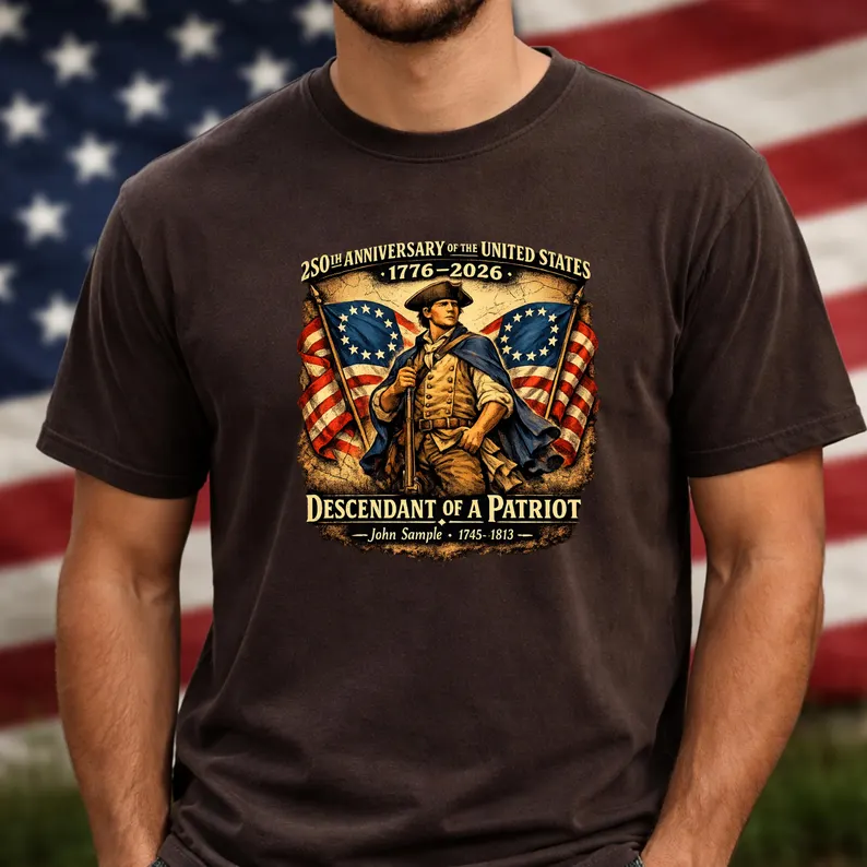 250th Anniversary USA Shirt, Personalized Patriotic Tee, 1776–2026 American Heritage