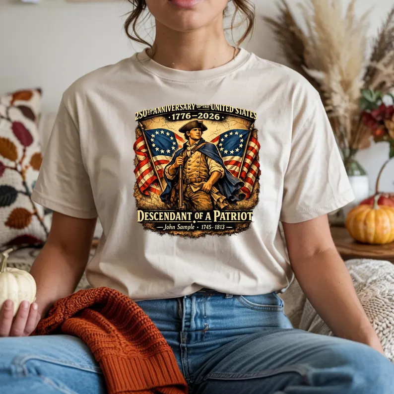 250th Anniversary USA Shirt, Personalized Patriotic Tee, 1776–2026 American Heritage