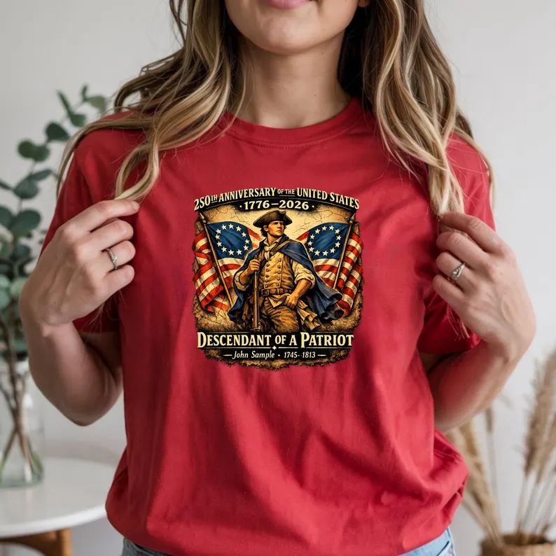 250th Anniversary USA Shirt, Personalized Patriotic Tee, 1776–2026 American Heritage
