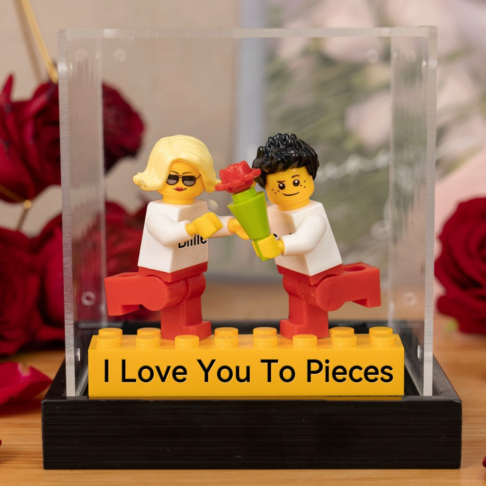 Valentine's Day Personalized Couple Figures - Custom Name Brick Display Gift