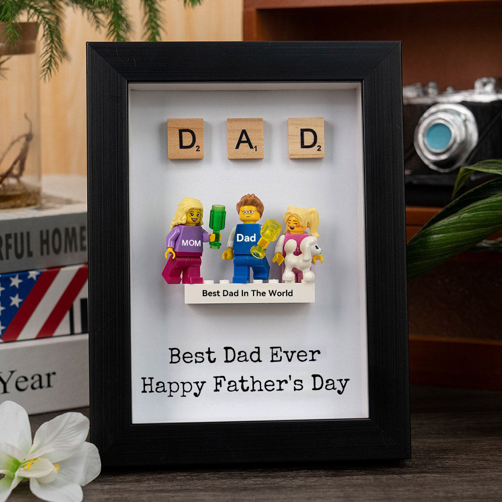 Personalised Minifigures With Kids Name For Dad Father's Day Gift