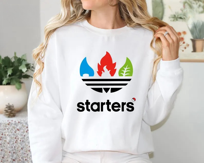 Retro Starters Shirt ,Funny Cartoon Crewneck Sweatshirt, Trendy PKM Characters Hoodie, Birthday Gift,Anime Gifts,Christmas Gift For Anime Lovers.Perfect Gift For Anime Lovers.