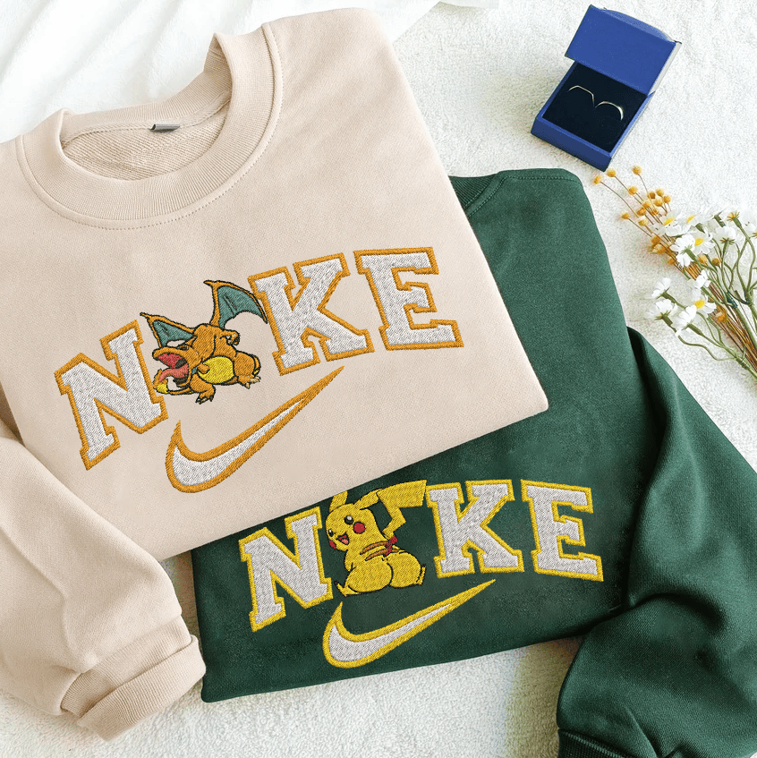 Personalized Anime Nike Embroidered Custom T-Shirt,Crewneck Sweatshirt,Hoodie.Perfect Gift For Anime Lovers.