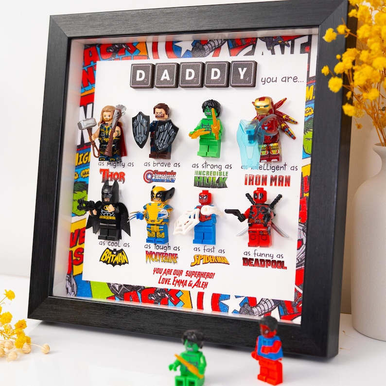 Super Dad Sign, Personalized Superhero Dad Gift, 2025 Fathers Day Gift, New Dad Gift, Gift For Dad, Gifts from Son, Dad Frame