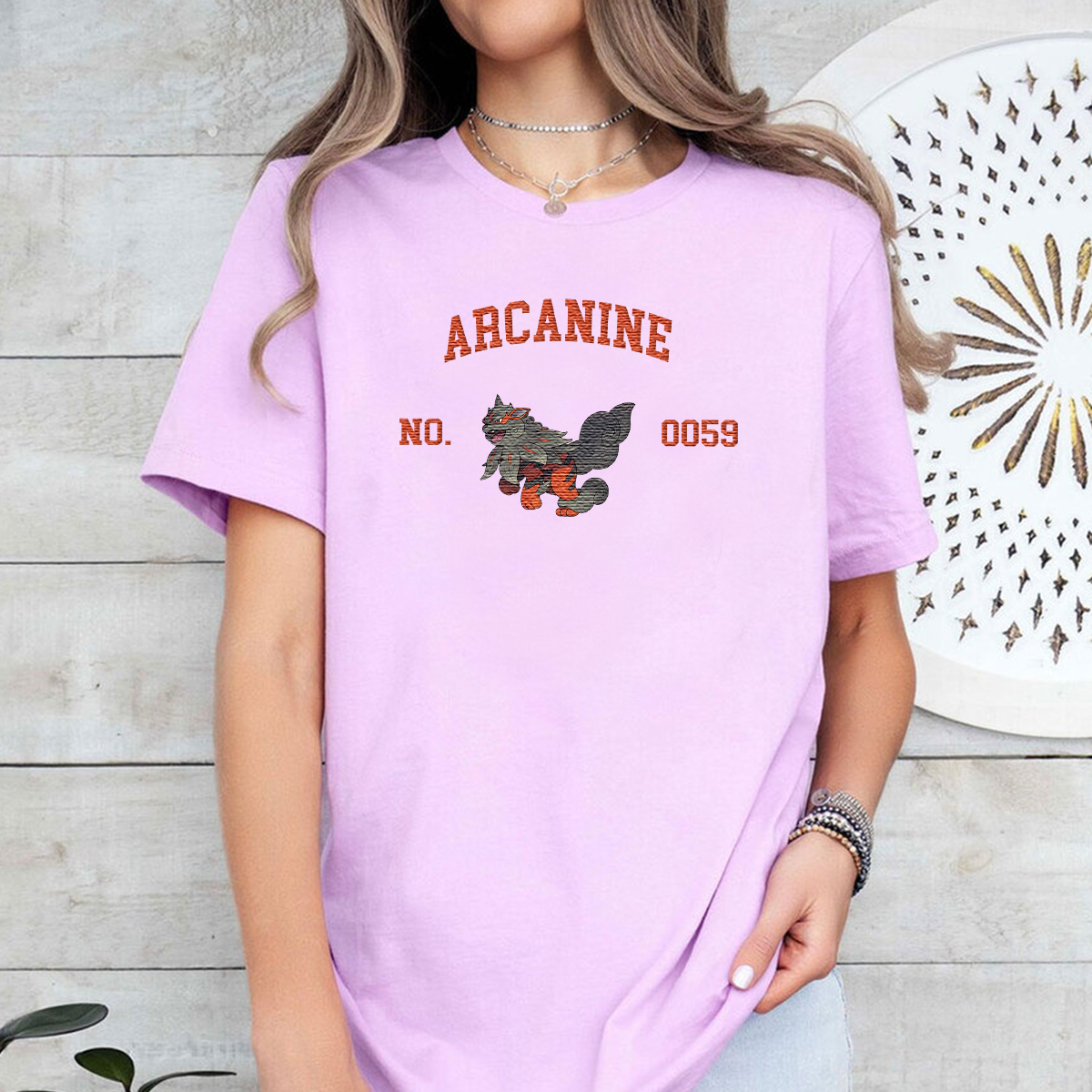 Arcanine Adorable Anime-Themed Embroidered T-Shirt,Crewneck,Hoodie-Trendy Versatile and a Thoughtful Gift for Friends