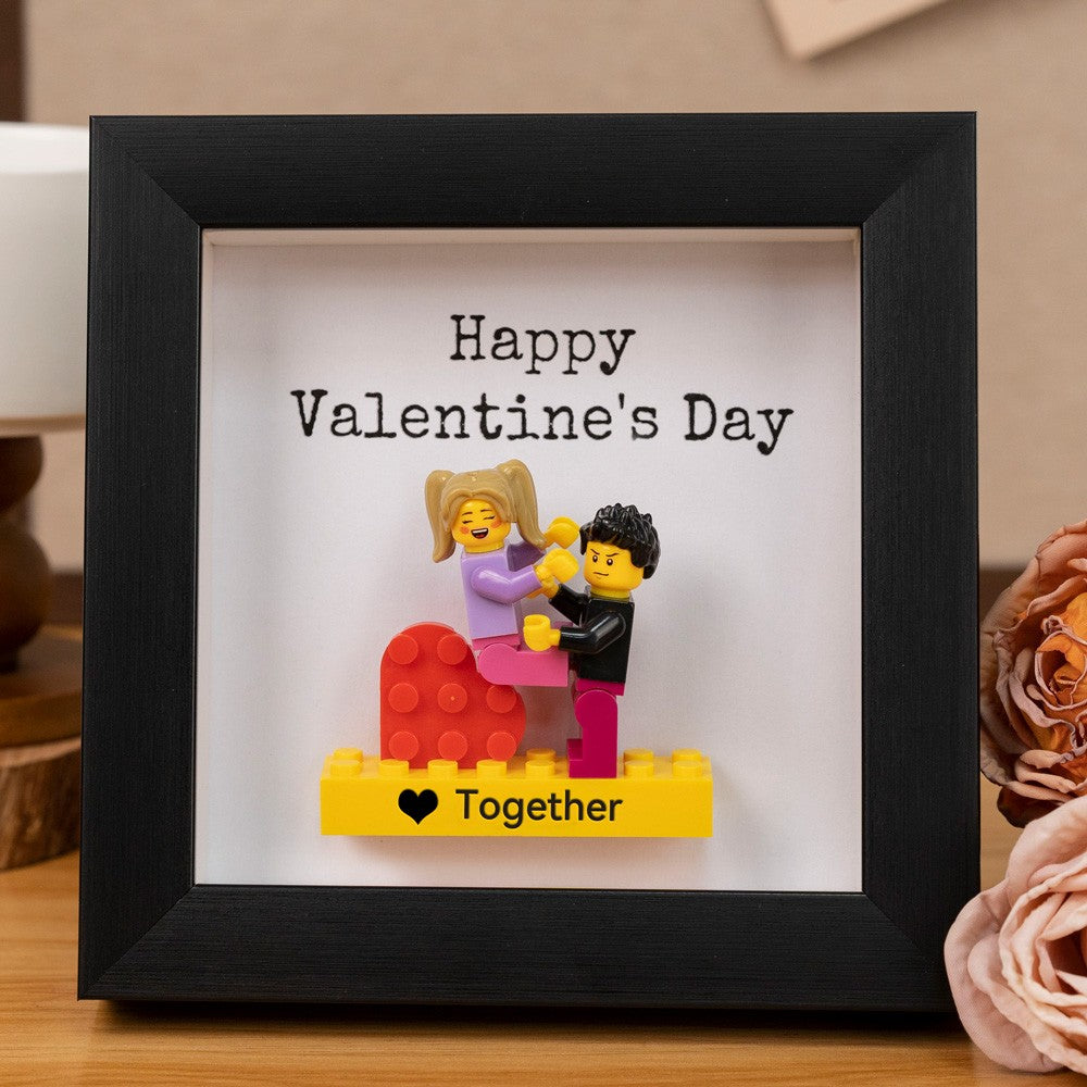Personalized Couple Mini Figures Frame - Custom Valentine's Day Gift for Him & Her