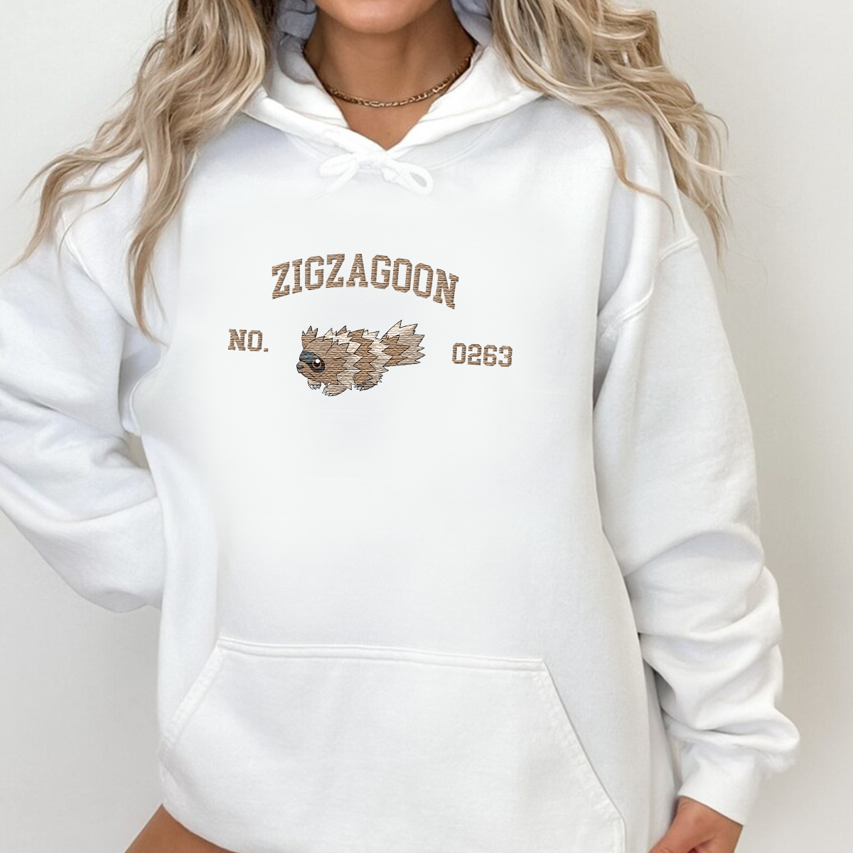 Zigzagoon Anime-Themed Embroidered T-Shirt,Crewneck,Hoodie-Trendy Versatile and a Thoughtful Gift for Friends
