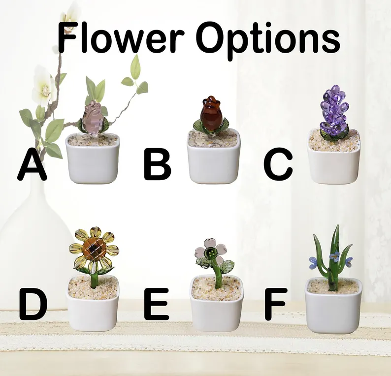 Personalized Glass Flower Rose Pot, Mother Day Gift For Mum