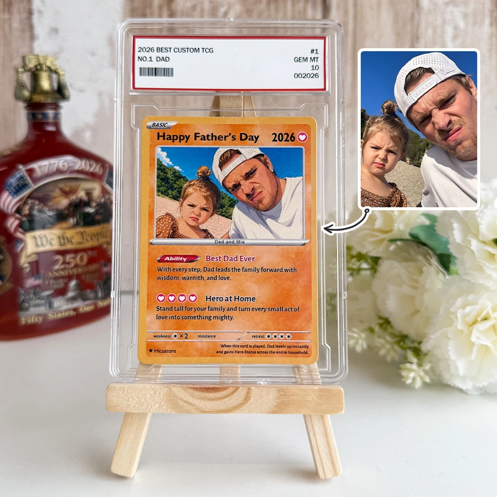 Custom Photo Anime "Best Dad Ever" Trading Card Poke card