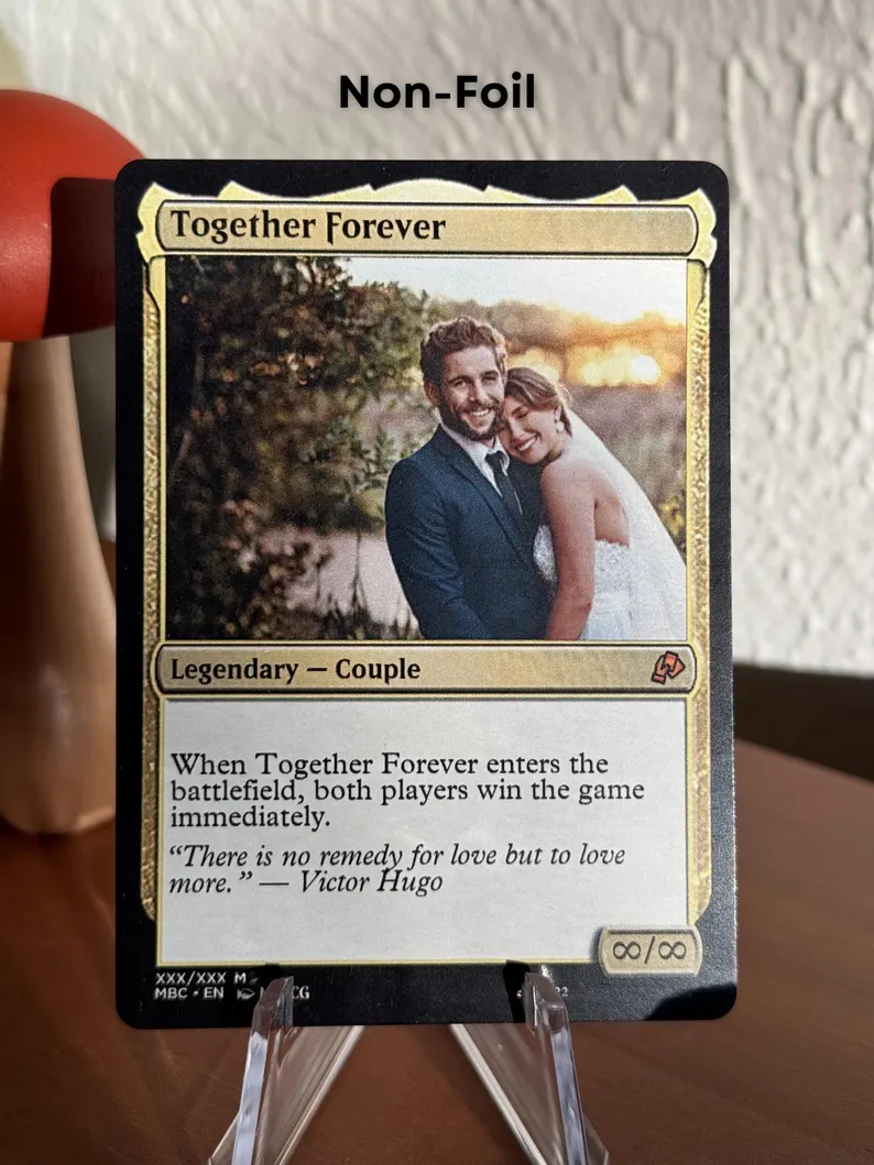 Custom Handmade MTG Style Trading Card: Personalized Anniversary, Wedding, Pet, Fathers Day, Mothers Day, Birthday, Gift.