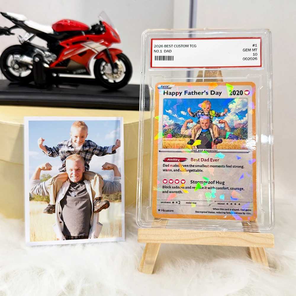 Custom Photo Anime "Best Dad Ever" Trading Card Poke card