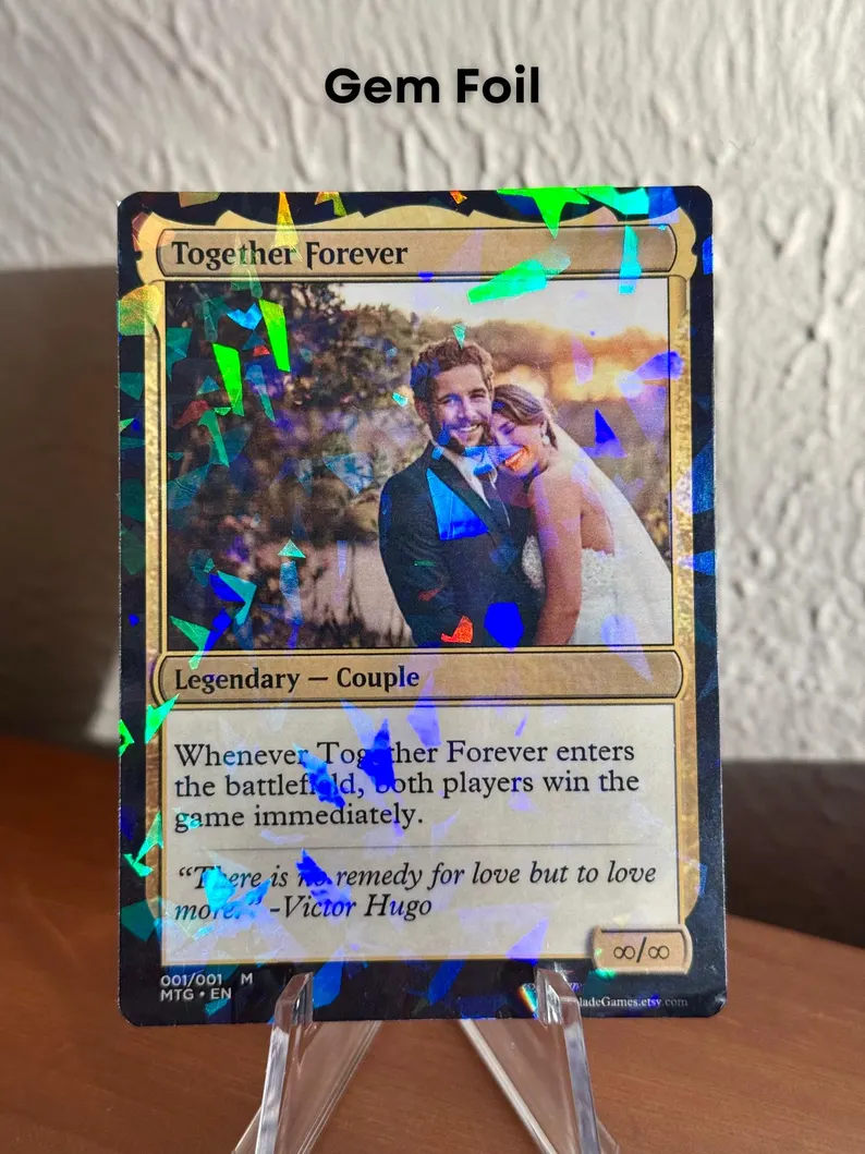 Custom Handmade MTG Style Trading Card: Personalized Anniversary, Wedding, Pet, Fathers Day, Mothers Day, Birthday, Gift.