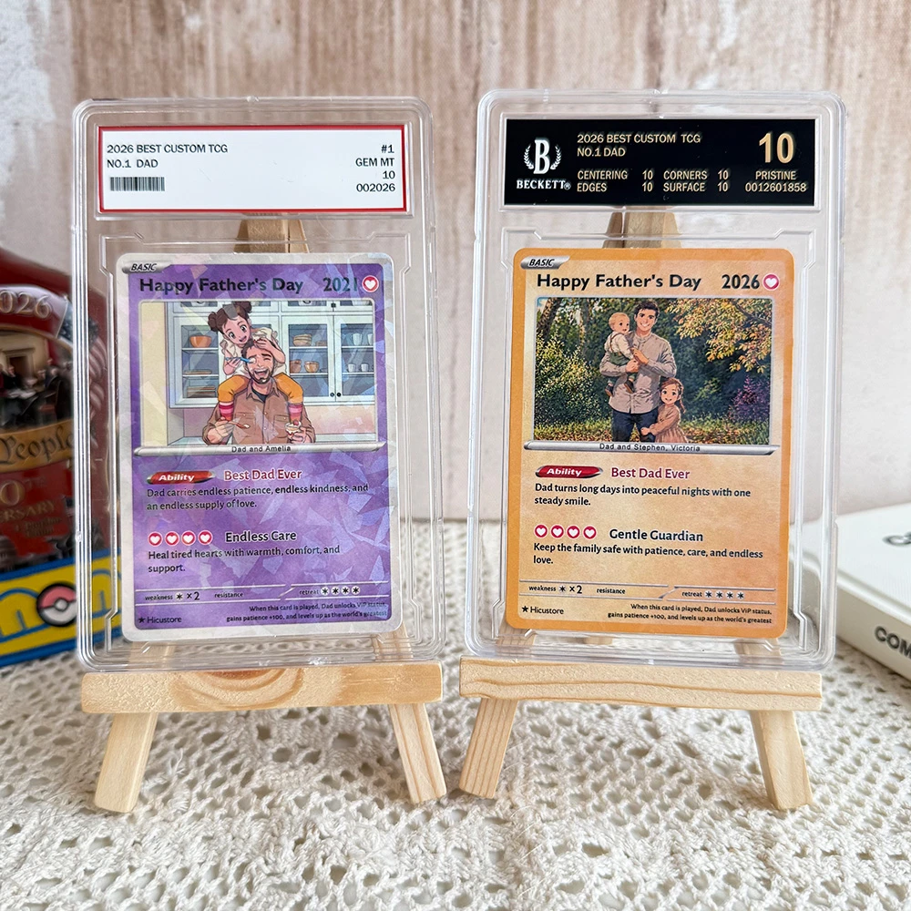 Custom Photo Anime "Best Dad Ever" Trading Card Poke card