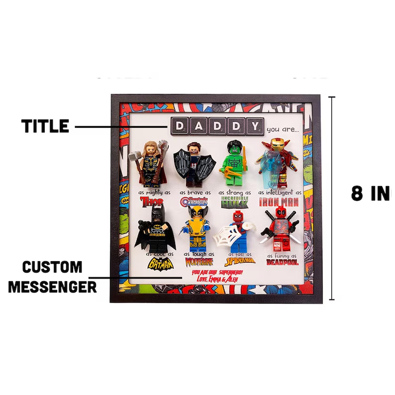 Super Dad Sign, Personalized Superhero Dad Gift, 2025 Fathers Day Gift, New Dad Gift, Gift For Dad, Gifts from Son, Dad Frame