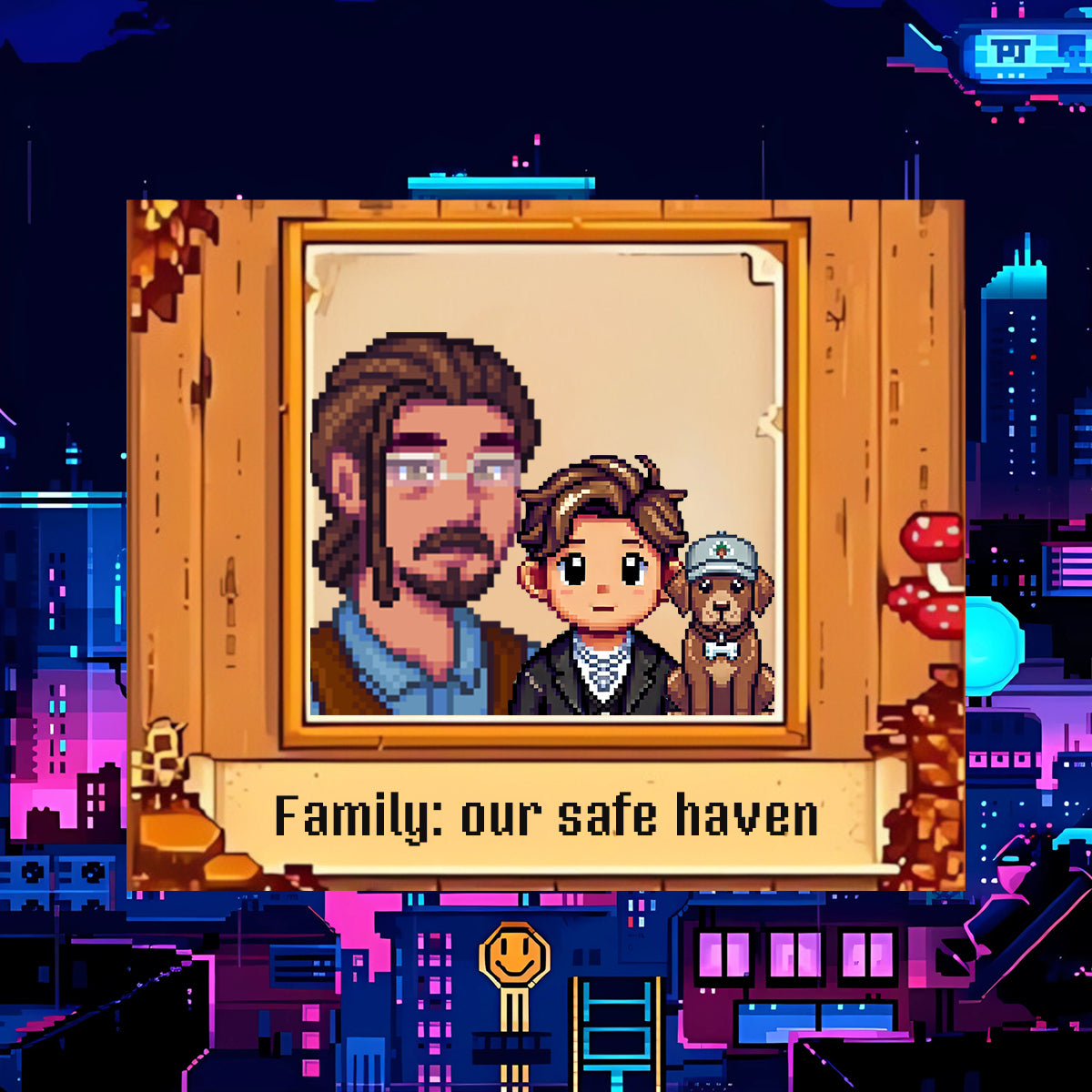 Ritratto personalizzato fatto a mano di Stardew Valley | Un regalo perfetto per la festa del papà