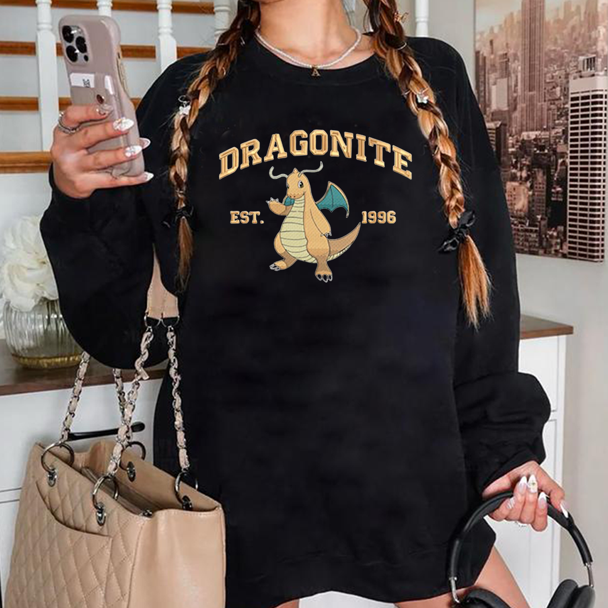 Anime Characters Embroidered Crewneck Sweatshirt,Hoodie,Personal Anime Gift Hoodie,Perfect Gift For Anime Lovers.