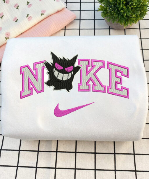 Anime Nike Embroidered Black Custom T-Shirt,Crewneck Sweatshirt,Hoodie.Perfect Gift For Anime Lovers.