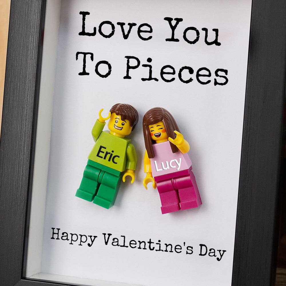 Personalized Couple Mini Figures Frame - Custom Valentine's Day Gift for Him & Her