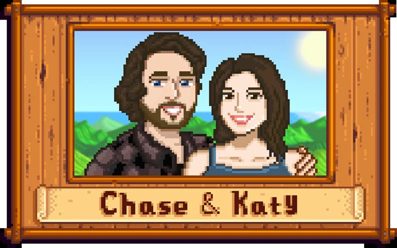 Individuelles Stardew Valley Pärchenporträt | Niedliches 8-Bit-Pixelporträt | Personalisiertes Pixelporträt | Digitales Valentinstagsgeschenk | Handgefertigt