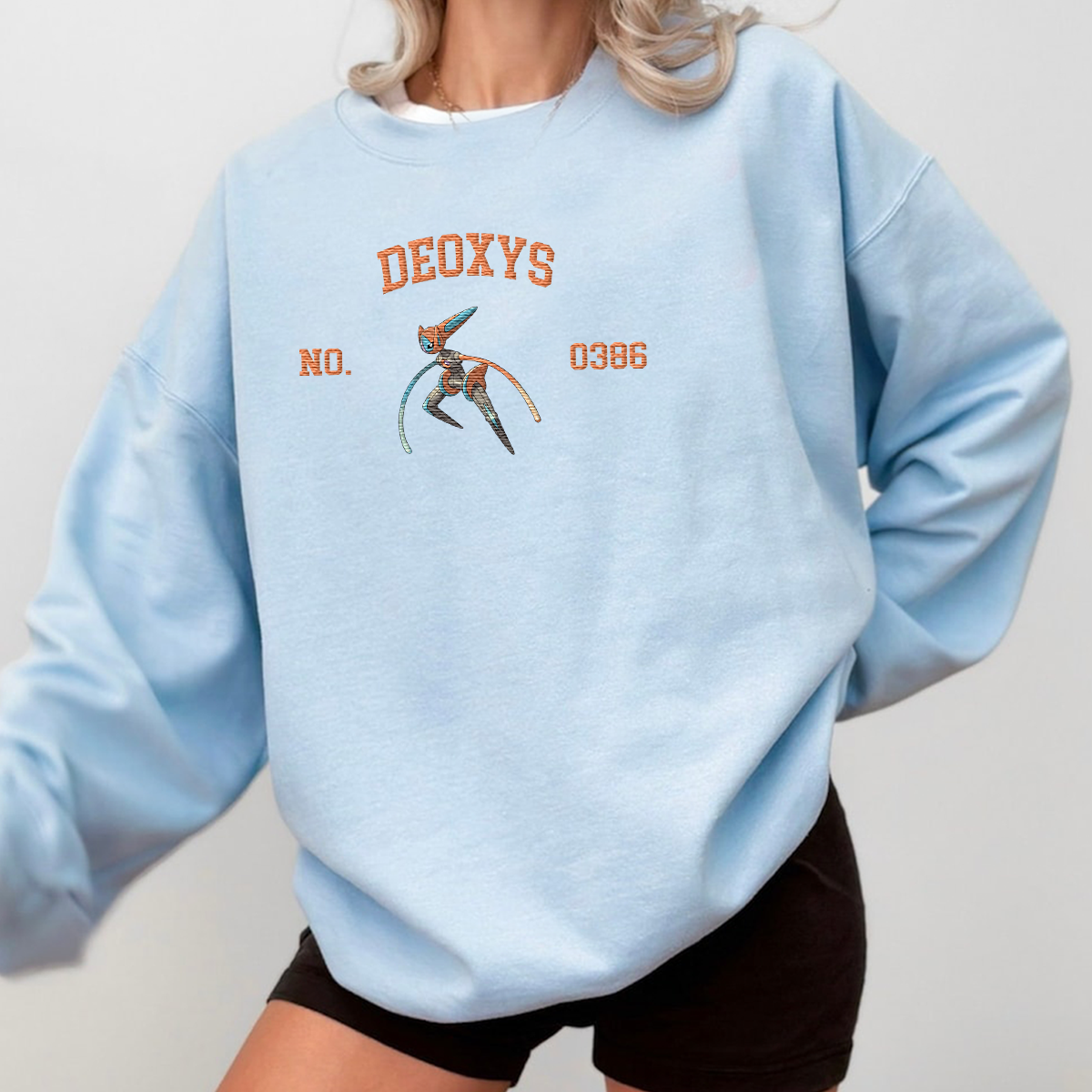 Deoxys Adorable Anime-Themed Embroidered T-Shirt,Crewneck,Hoodie-Trendy Versatile and a Thoughtful Gift for Friends