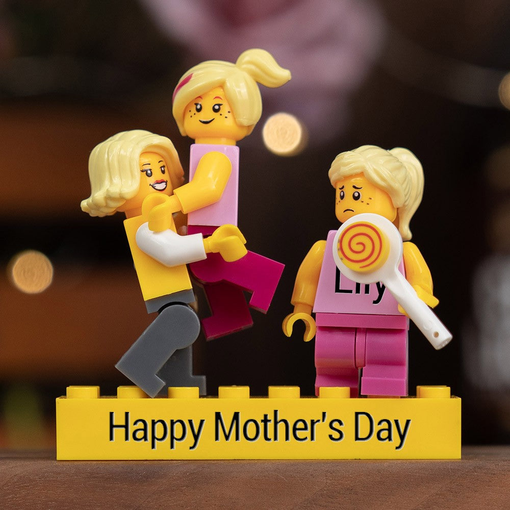 Personalised Minifigures With Kids Name For Mum Mother's Day Gift