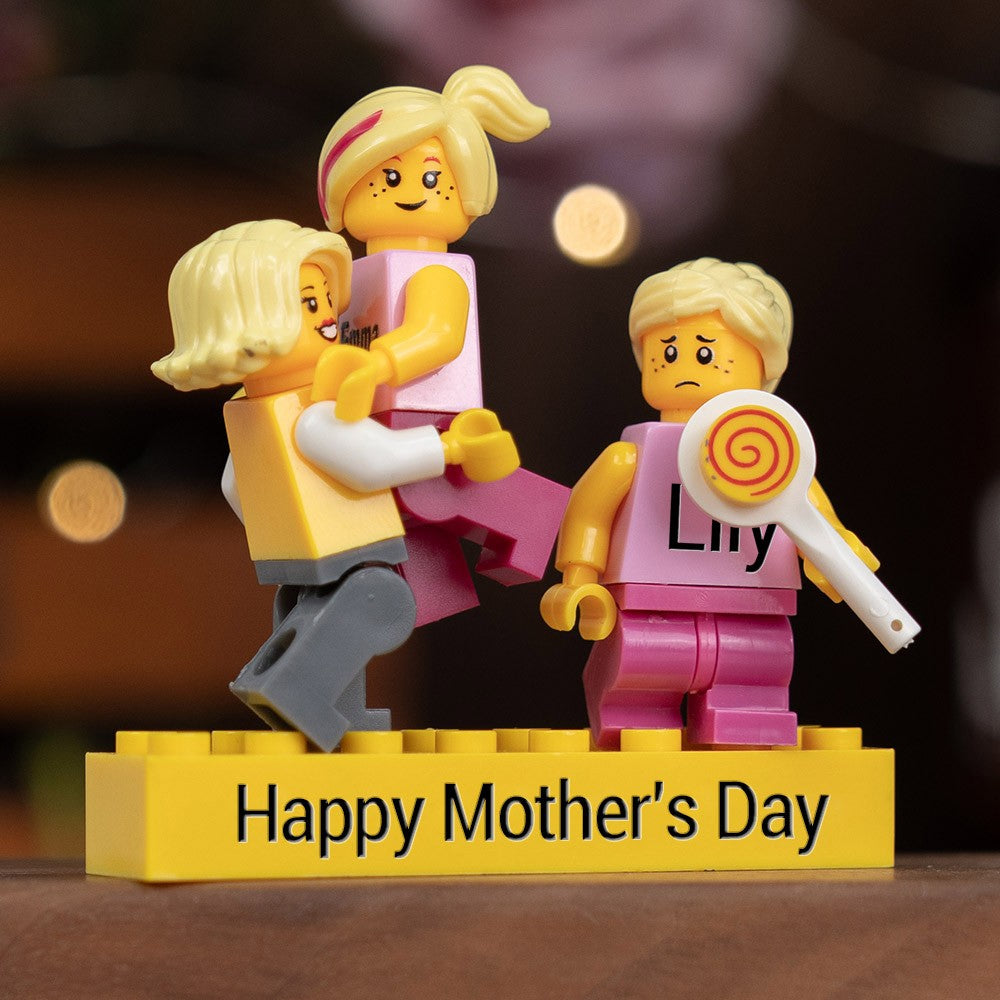 Personalised Minifigures With Kids Name For Mum Mother's Day Gift