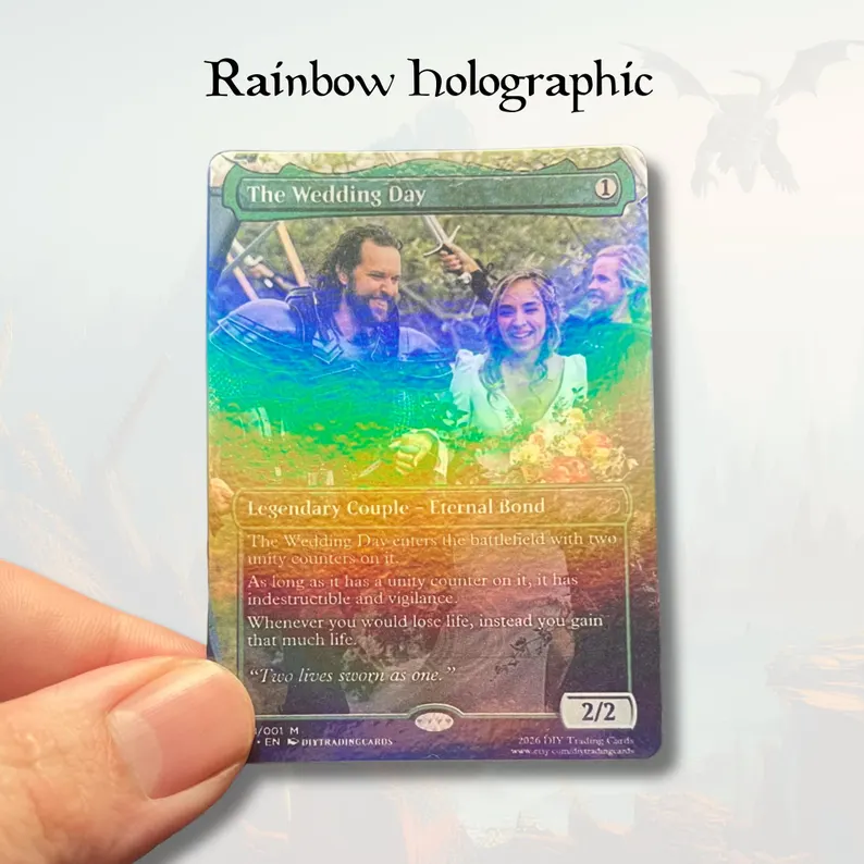 Custom Handmade MTG Style Trading Card: Personalized Anniversary, Wedding, Pet, Fathers Day, Mothers Day, Birthday, Gift.