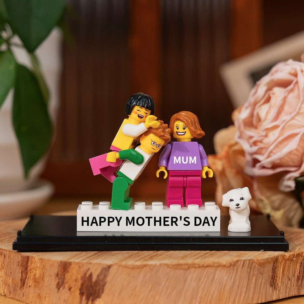 Personalised Minifigures With Kids Name For Mum Mother's Day Gift