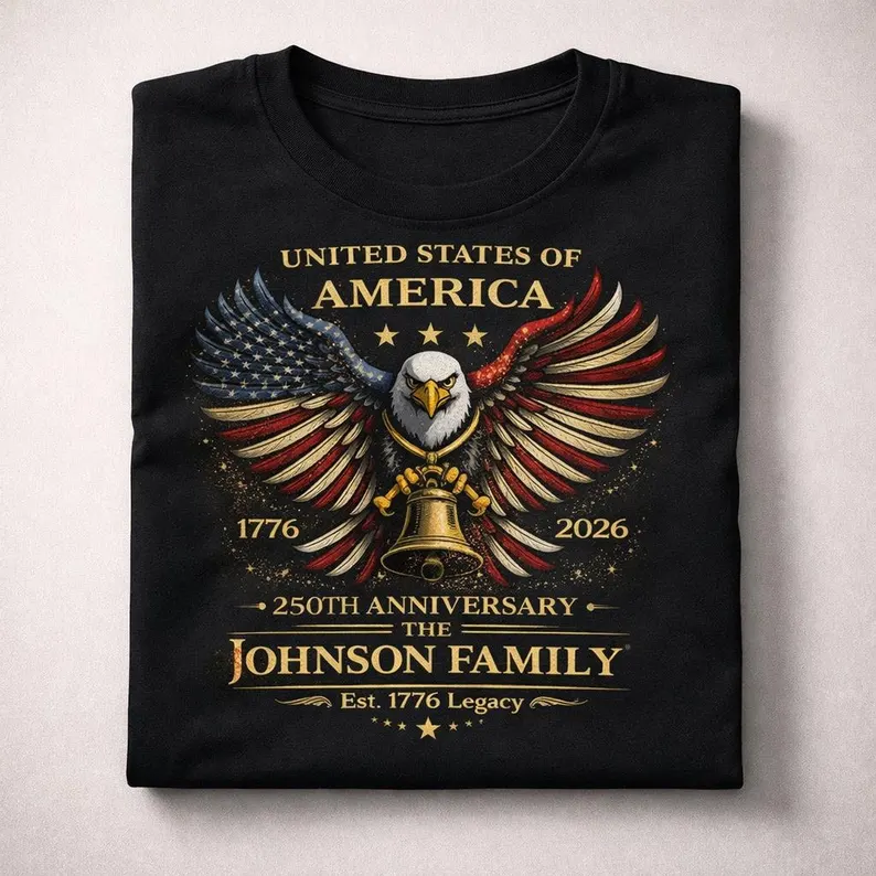 Custom Family America 250th Anniversary Patriotic Eagle Shirt