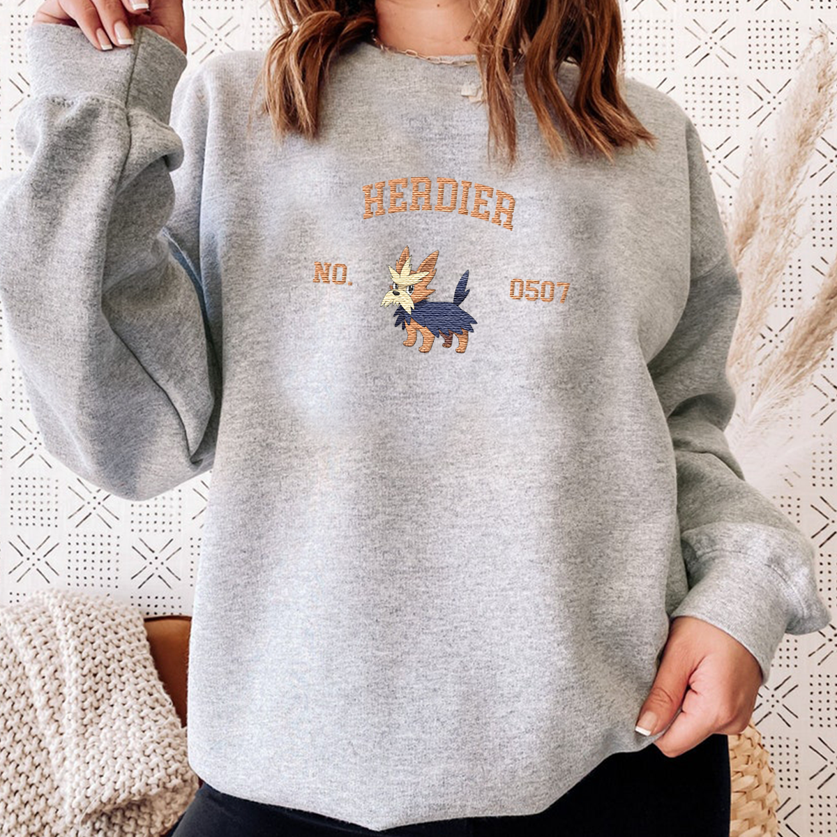Herdier Adorable Anime-Themed Embroidered T-Shirt,Crewneck,Hoodie-Trendy Versatile and a Thoughtful Gift for Friends