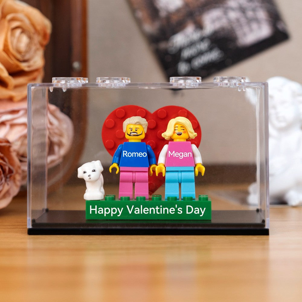 Valentine's Day Personalized Couple Figures - Custom Name Brick Display Gift
