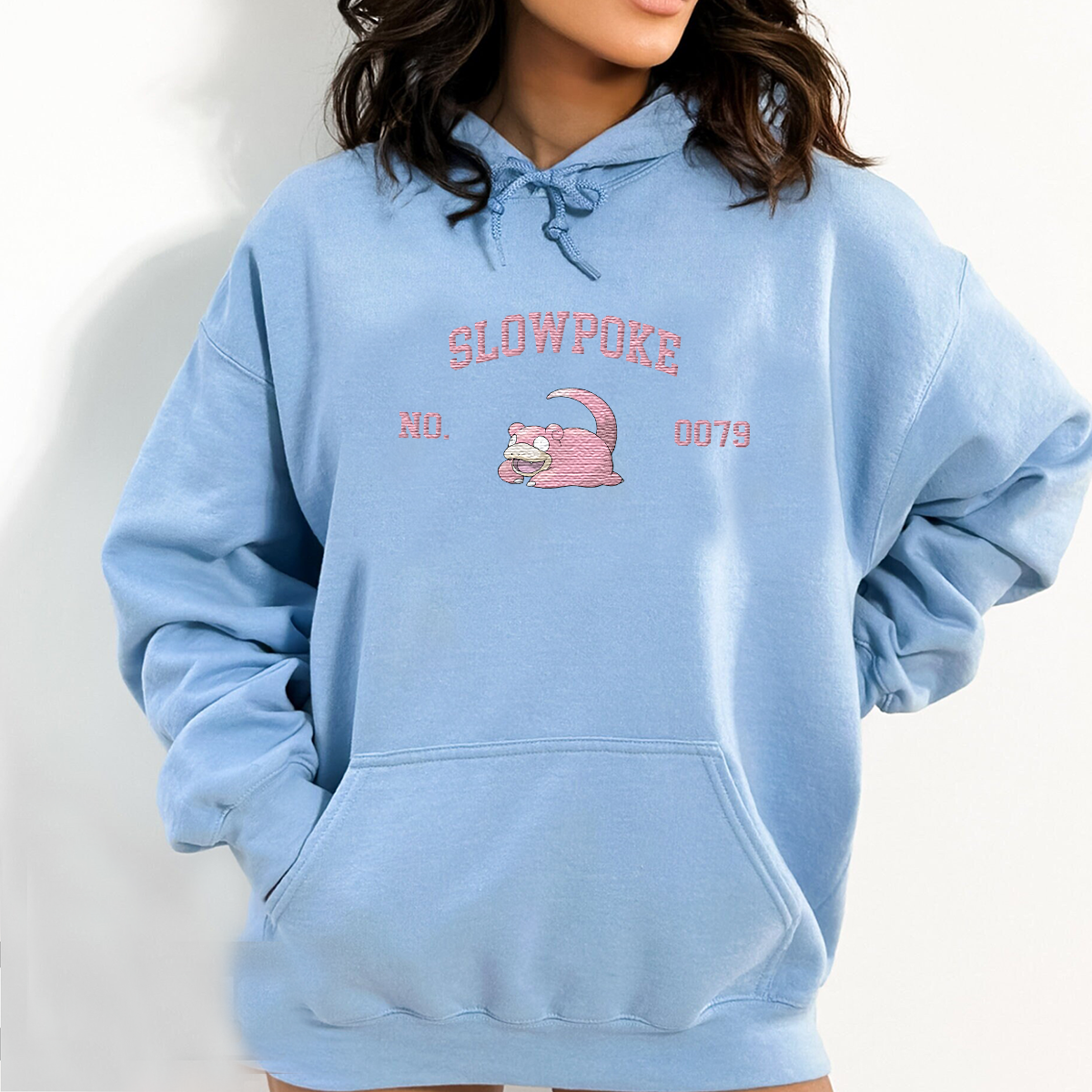 Slowpoke Adorable Anime-Themed Embroidered T-Shirt,Crewneck,Hoodie-Trendy Versatile and a Thoughtful Gift for Friends