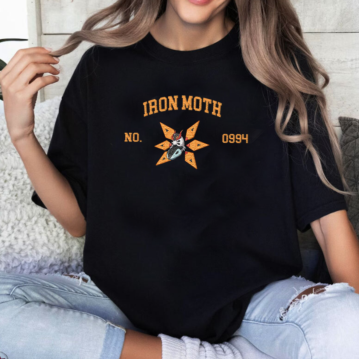 Iron Moth Anime-Themed Embroidered T-Shirt,Crewneck,Hoodie-Trendy Versatile and a Thoughtful Gift for Friends