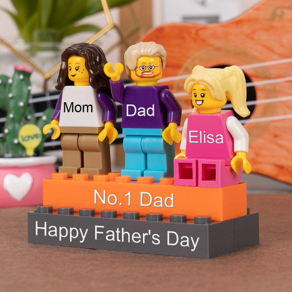 Personalised Minifigures With Kids Name For Dad Father's Day Gift