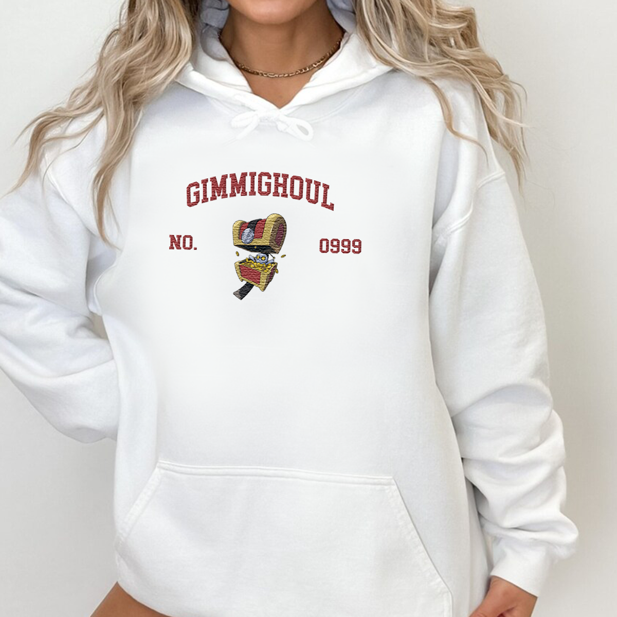 Gimmighoul Adorable Anime-Themed Embroidered T-Shirt,Crewneck,Hoodie-Trendy Versatile and a Thoughtful Gift for Friends
