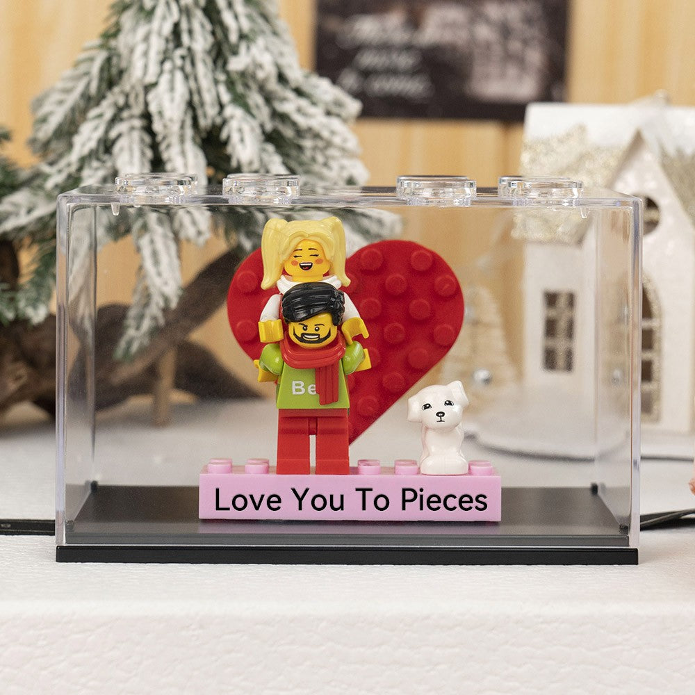 Valentine's Day Personalized Couple Figures - Custom Name Brick Display Gift